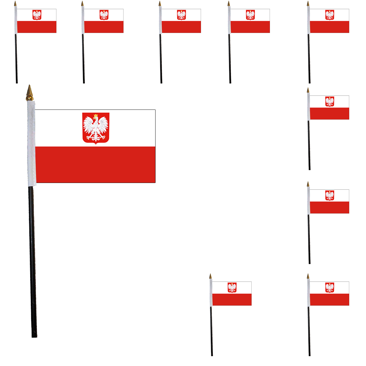 Sonia Originelli FANSET EM Fußball Polen Poland Polska Girlande Mini Hand Flagge Hawaiikette