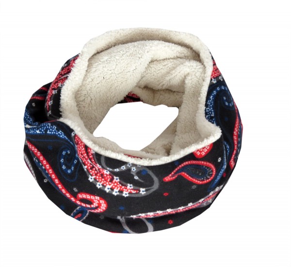 Loop &quot;Paisley&quot; Scarf Teddy Fur Polyester Winter