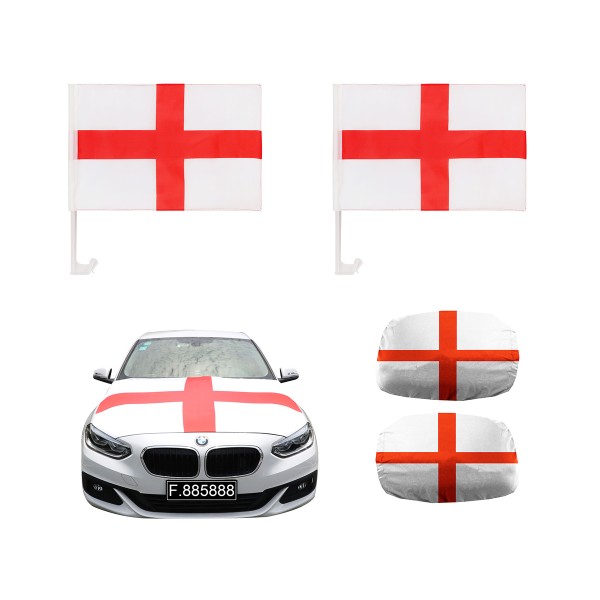 Aut-Fan-Paket EM &quot;England&quot; Fußball Flaggen Außenspiegel 3D Magnet Motorhaubenüberzug