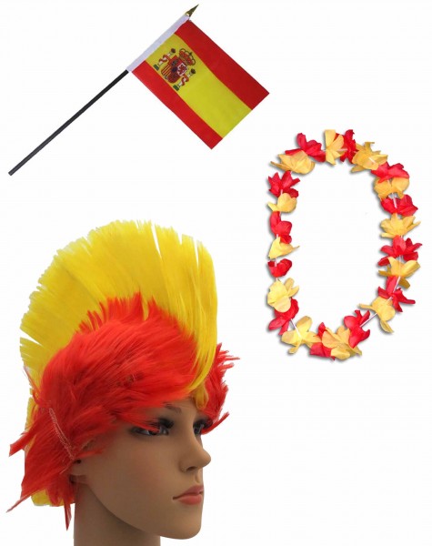 Fan Package Worldcup Football Wig Hawaiian Chain Flag Party SET-4-IRO