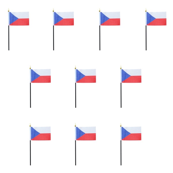 Mini Handfahnen 10 Stück Set &quot;Tschechien&quot; Czech Republic EM WM Flaggen Fanartikel