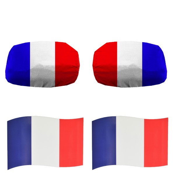 Fan-Paket EM &quot;Frankreich&quot; France Auto Außenspiegelflagge Magnete Fahren Fußball