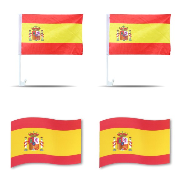 Fanpaket fürs Auto EM &quot;Spanien&quot; Spain Espana Fußball Flaggen 3D Magnet Fahren