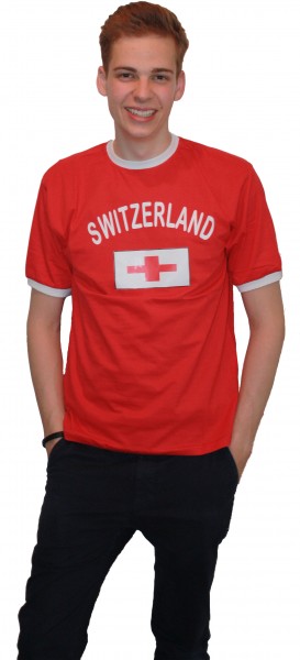 Fan-Shirt &quot;Switzerland&quot; Unisex Fußball WM EM Herren T-Shirt