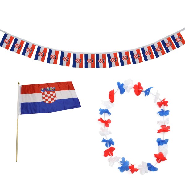 FANSET EM Fußball &quot;Kroatien&quot; Croatia Girlande Mini Hand Flagge Hawaiikette