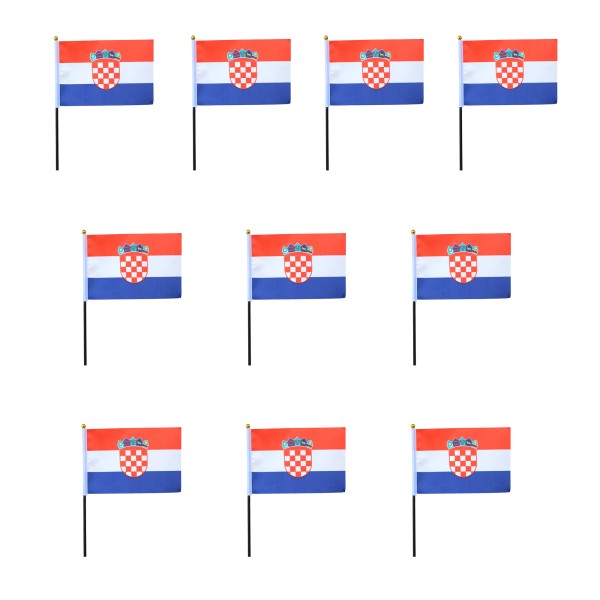 Mini Handfahnen 10 Stück Set &quot;Kroatien&quot; Croatia EM WM Flaggen Fanartikel