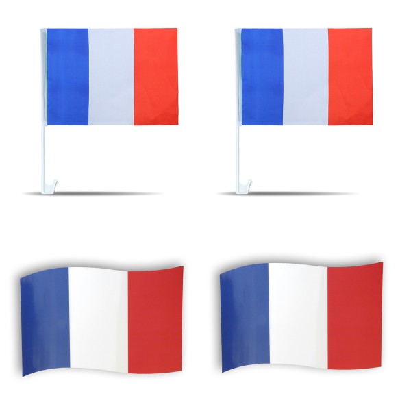 Fanpaket fürs Auto EM &quot;Frankreich&quot; France Fußball Flaggen 3D Magnet Fahren
