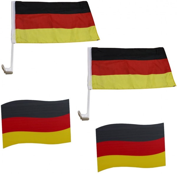 Fanpaket fürs Auto EM &quot;Deutschland&quot; Germany Fußball Flaggen 3D Magnet Fahren