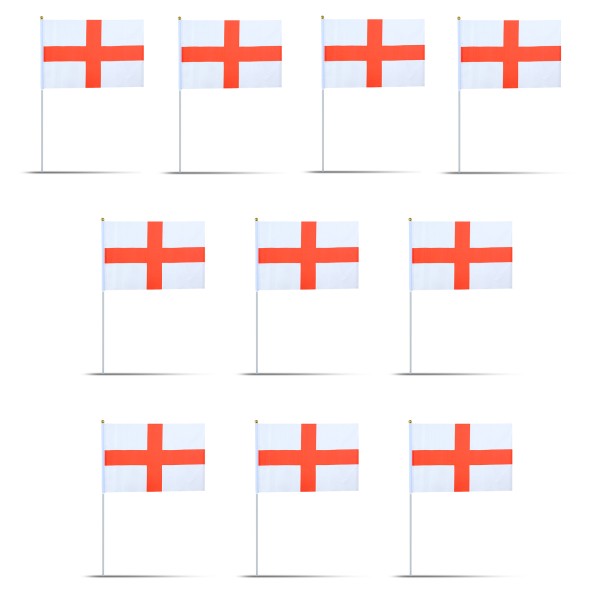10er Set Fahne Flagge Winkfahne &quot;England&quot; Handfahne EM WM