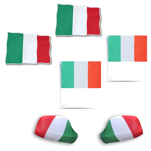 Fan-Paket Auto &quot;Italien&quot; Italy Italia EM WM Länder Fußball Flaggen Außenspiegel Sticker