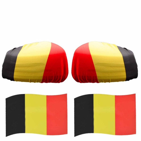 Fan-Paket EM &quot;Belgien&quot; Belgium Auto Außenspiegelflagge Magnete Fahren Fußball