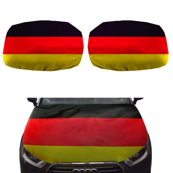 Fanset Auto EM &quot;Deutschland&quot; Germany Fußball Motorhaube Außenspiegel Flagge