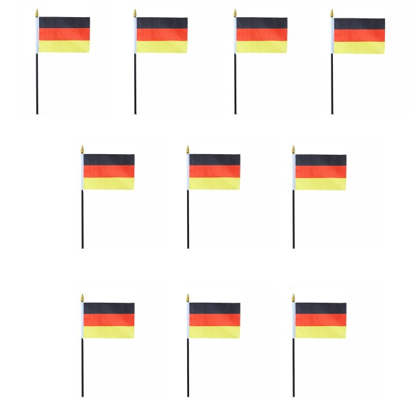 Mini Handfahnen 10 Stück Set &quot;Deutschland&quot; Germany EM WM Flaggen Fanartikel