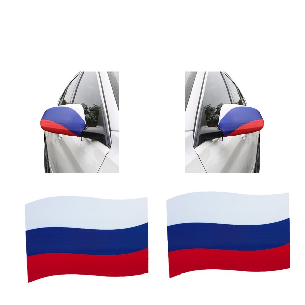 Fan-Paket EM &quot;Russland&quot; Russia Auto Außenspiegelflagge Magnete Fahren Fußball