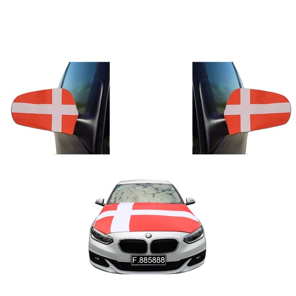 Fan-Package &quot;Car&quot; Worldcup Countries Football Mirror Flag Bonnet SET-15