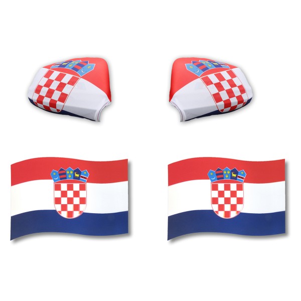 Fan-Paket EM &quot;Kroatien&quot; Croatia Auto Außenspiegelflagge Magnete Fahren Fußball