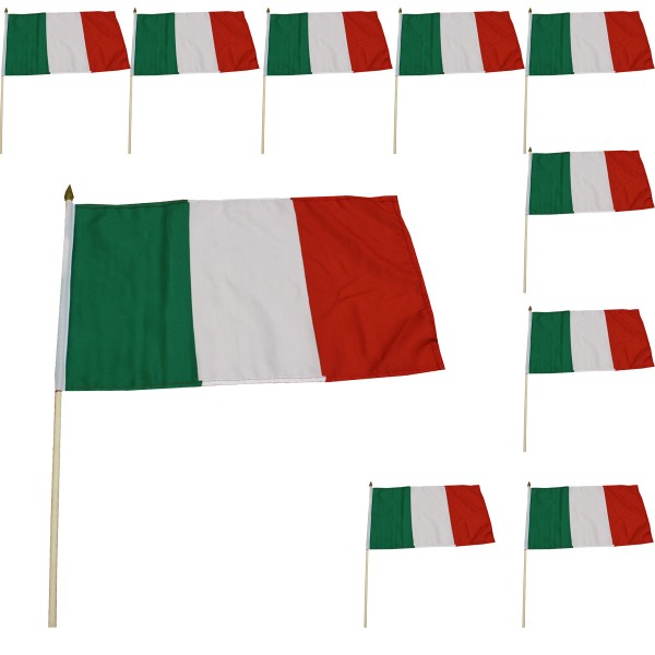 10er Set Fahne Flagge Winkfahne &quot;Italien&quot; Italy Italia Handfahne EM WM