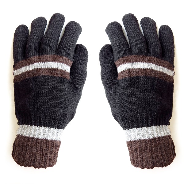 Knitted Gloves Stripes Winter Unisex
