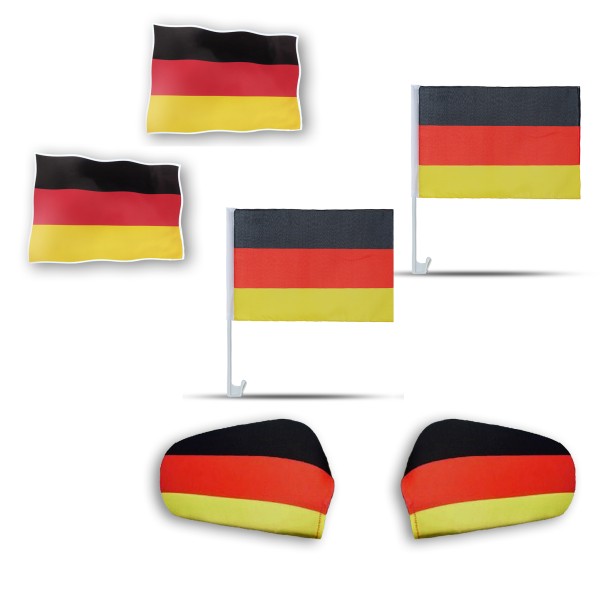 Fan-Paket Auto &quot;Deutschland&quot; Germany EM WM Länder Fußball Flaggen Außenspiegel Sticker