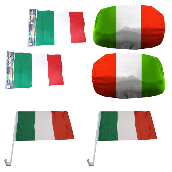 Fan-Paket Auto &quot;Italien&quot; Italy Italia EM WM Länder Fußball Flaggen Außenspiegel Sticker