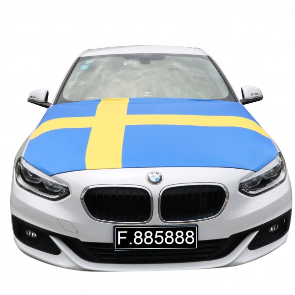 EM Fußball &quot;Schweden&quot; Motorhauben Überzieher Auto Flagge