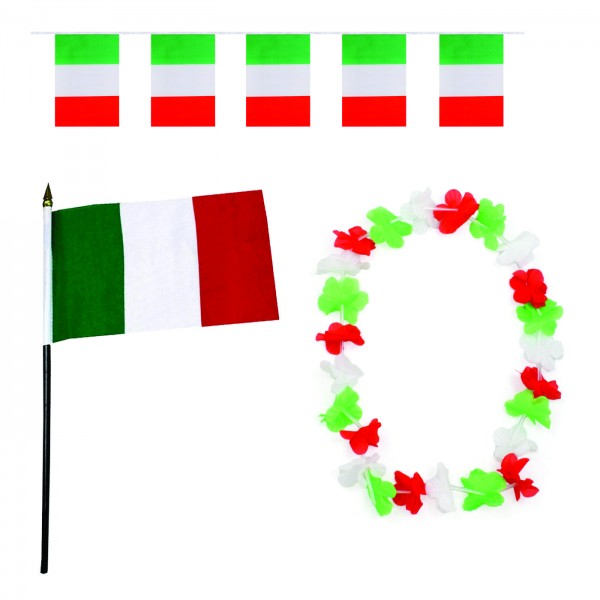 FANSET EM Fußball &quot;Italien&quot; Italy Girlande Mini Hand Flagge Hawaiikette