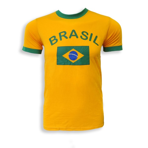 Fan-Shirt &quot;Brasil&quot; Unisex Fußball WM EM Herren T-Shirt