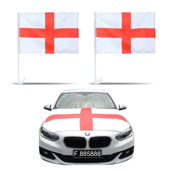 Aut-Fan-Paket EM &quot;England&quot; Fußball Flaggen Außenspiegel 3D Magnet Motorhaubenüberzug