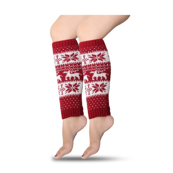 1 Paar Beinstulpen &quot;Norweger&quot; Weihnachtsmuster Überzieher Warm