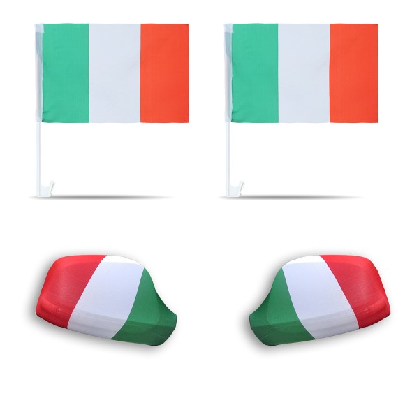 Fan-Paket-3 &quot;Italien&quot; Italy Italia WM EM Länder Fußball Flaggen Fahren Autoset Spiegelflaggen