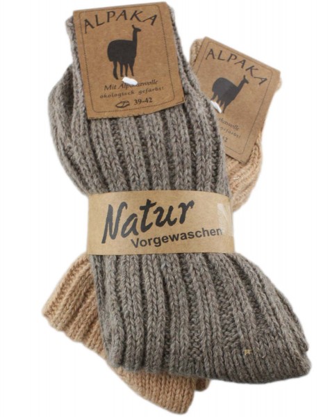 2 Pairs Alpaca Socks &quot;Thick&quot; Alpaca Wool Winter Unisex