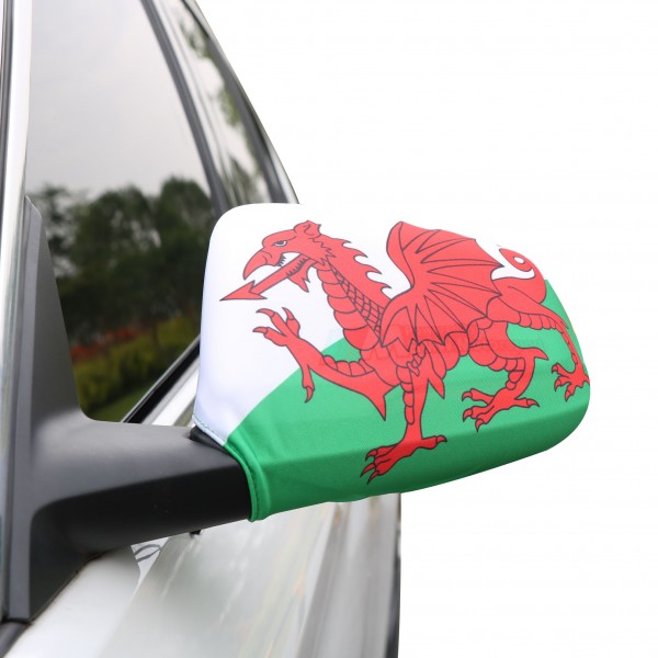 Auto Außenspiegel Fahne Set &quot;Wales&quot; Bikini Flagge EM WM