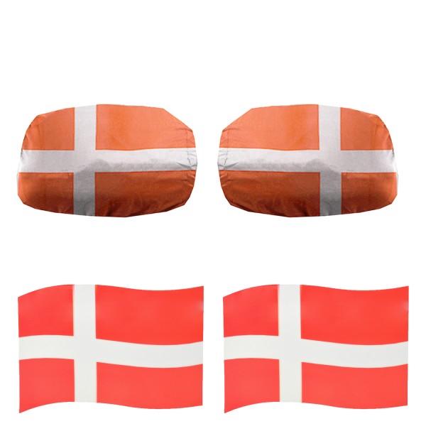Fan-Paket EM &quot;Dänemark&quot; Denmark Auto Außenspiegelflagge Magnete Fahren Fußball