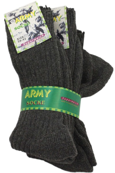 3 Pairs Wool Socks &quot;Army Look&quot; Unisex grau