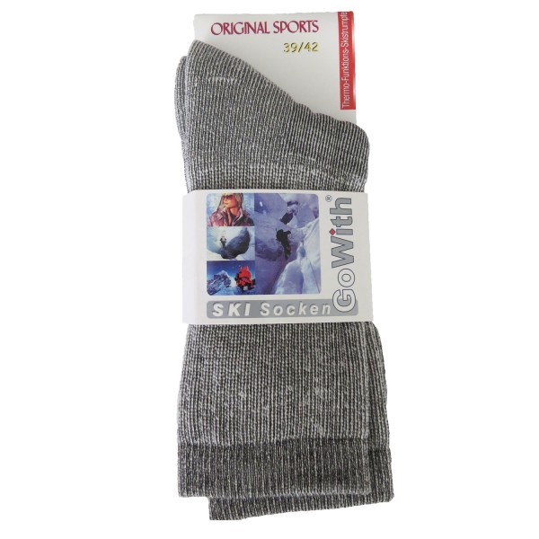 1 pair Ski Socks Unisex Winter Grey Melange
