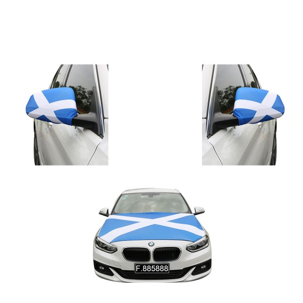 Fanset Auto EM &quot;Schottland&quot; Scotland Fußball Motorhaube Außenspiegel Flagge