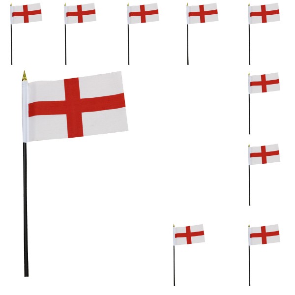 Mini Handfahnen 10 Stück Set &quot;England&quot; EM WM Flaggen Fanartikel