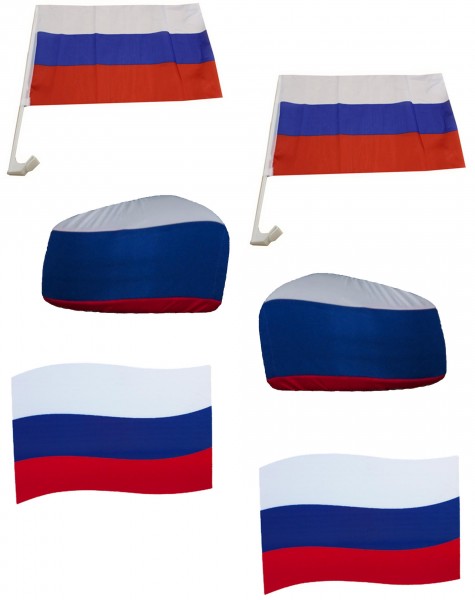 Fan-Package &quot;Car&quot; Worldcup Countries Football Flags Magnet Mirror SET-6