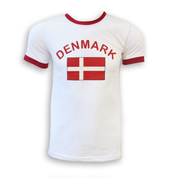 Fan-Shirt &quot;Denmark&quot; Unisex Fußball WM EM Herren T-Shirt