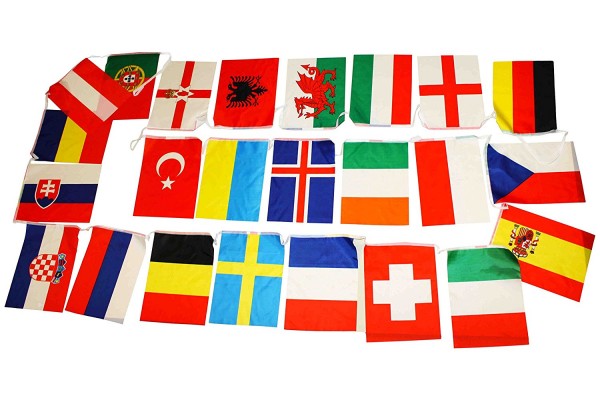 Flag Garland &quot;Europe&quot; 24 Countries Fan 9 Meter Football