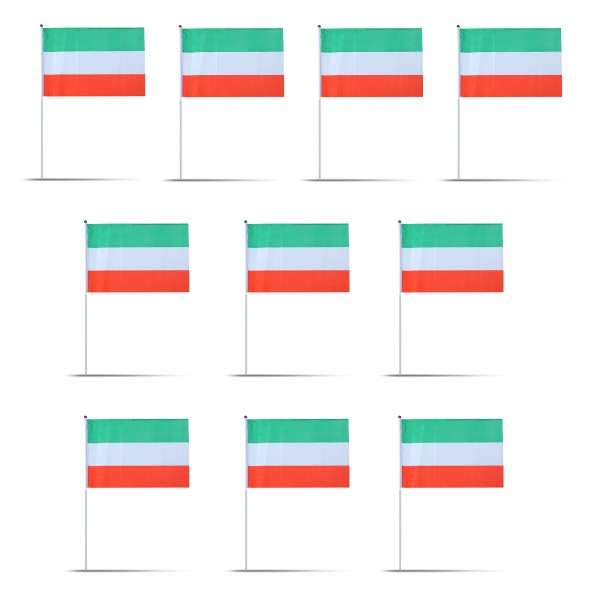 10er Set Fahne Flagge Winkfahne &quot;Ungarn&quot; Hungary Handfahne EM WM