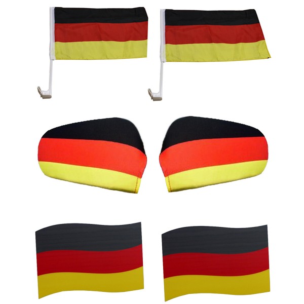 Fanpaket fürs Auto EM &quot;Deutschland&quot; Germany Fußball 3D Magnet Außenspiegel Flaggen