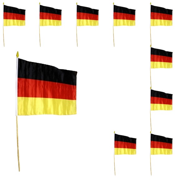 10er Set Fahne Flagge Winkfahne &quot;Deutschland&quot; Germany Handfahne EM WM