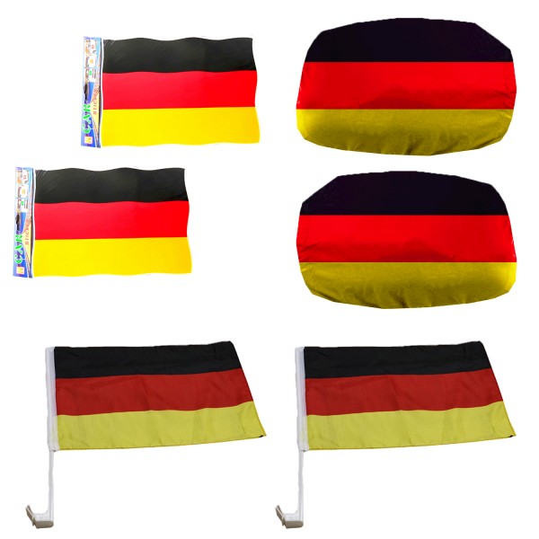Fan-Paket Auto &quot;Deutschland&quot; Germany EM WM Länder Fußball Flaggen Außenspiegel Sticker