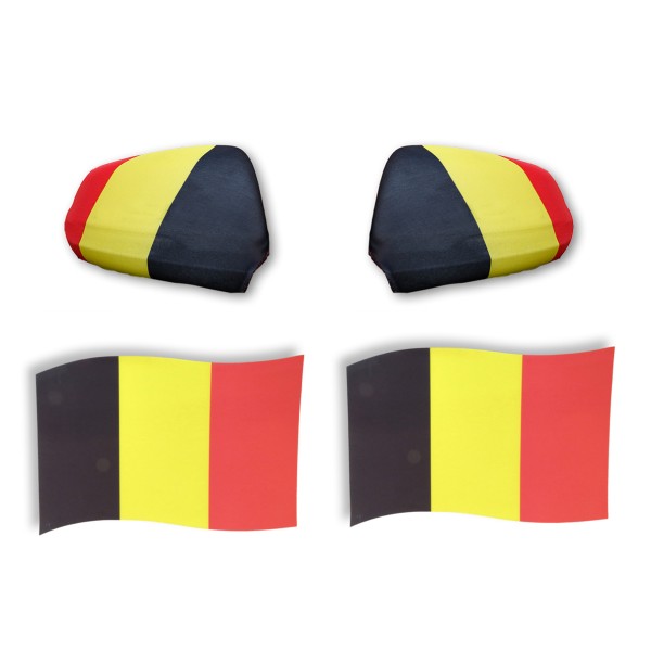 Fan-Paket EM &quot;Belgien&quot; Belgium Auto Außenspiegelflagge Magnete Fahren Fußball