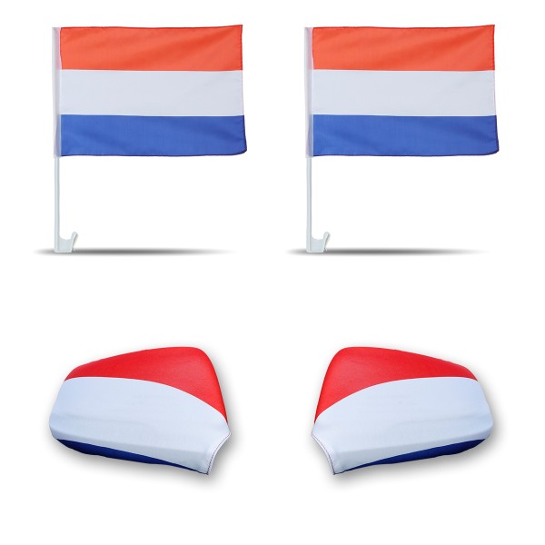 Fan-Paket-3 &quot;Niederlande&quot; Netherlands Holland WM EM Länder Fußball Flaggen Fahren Autoset Spiegelfla