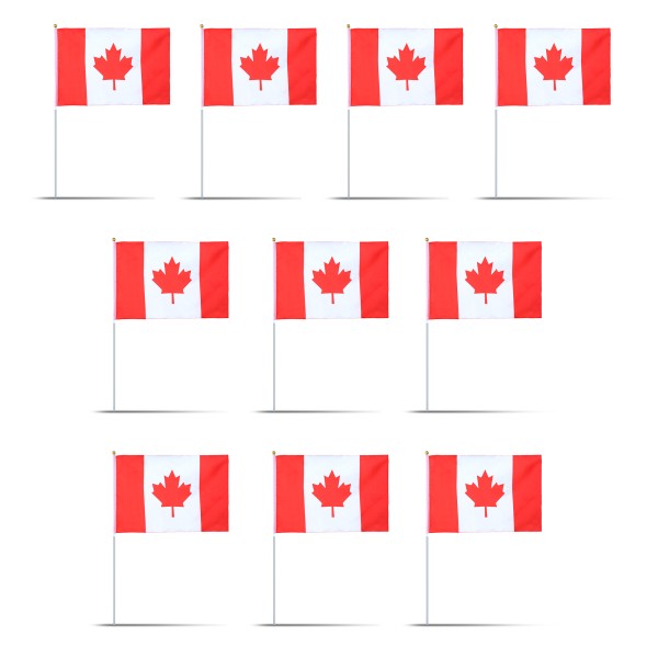 10er Set Fahne Flagge Winkfahne &quot;Kanada&quot; Canada Handfahne EM WM