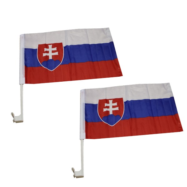 2er SET Auto Flagge &quot;Slowakei&quot; Fußball EM Fahne Fan Fanset