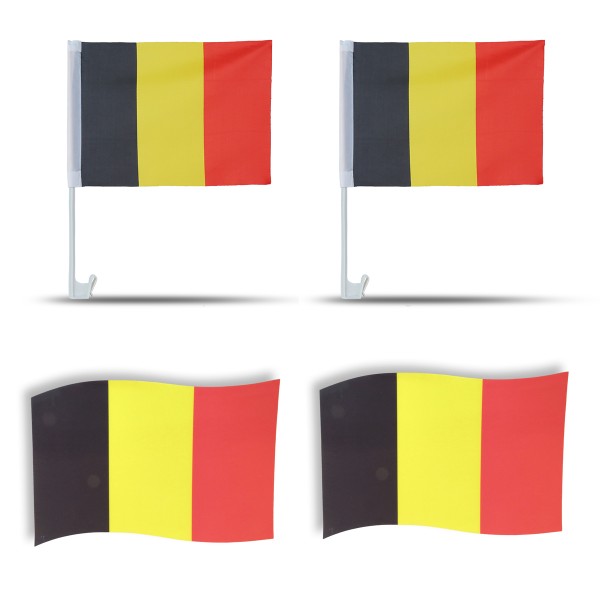 Fanpaket fürs Auto EM &quot;Belgien&quot; Belgium Fußball Flaggen 3D Magnet Fahren