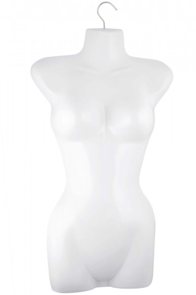 Display Lady Upper Part Body White Plastic Hook